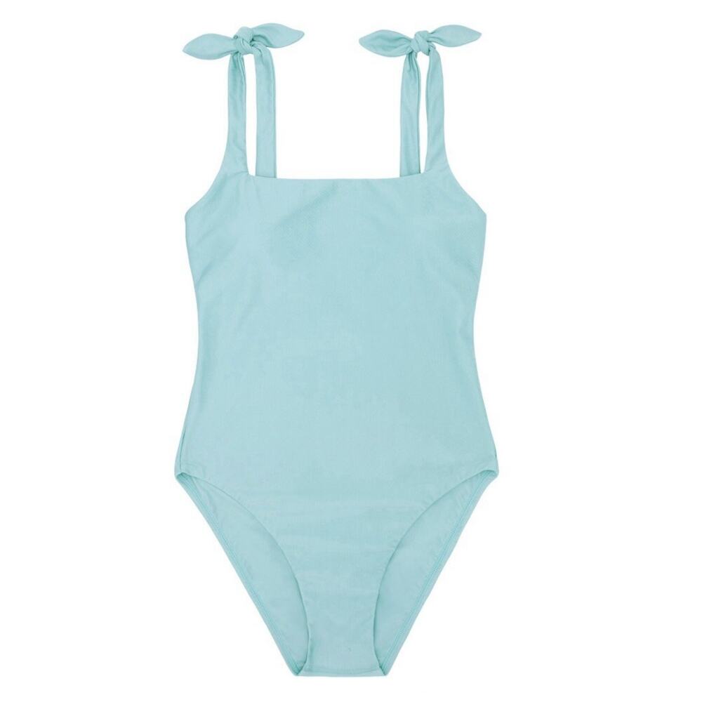 Minnow Maisonette Tie Knot one piece Swimsuit Womens S Azul Blue Beach Resort